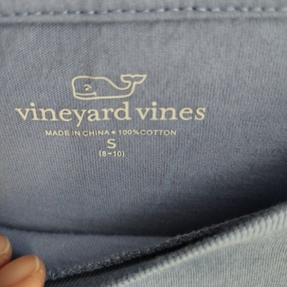 2 Vineyard Vines Boys S 8-10 Long Sleeve Tees - Mint and Sky Blue Logo Pockets - Picture 4 of 14